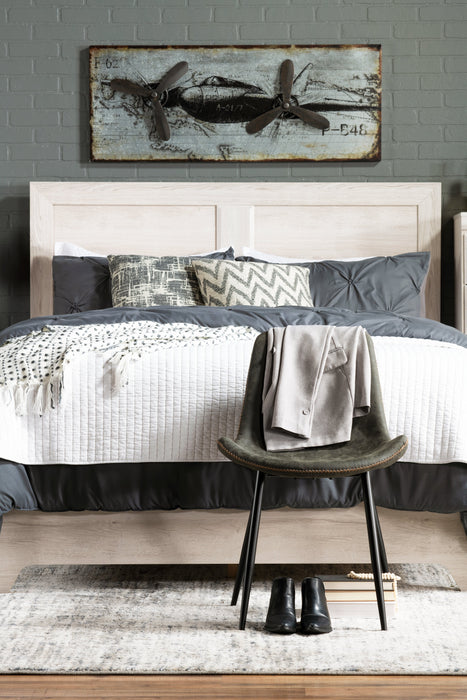 Yorkdale Panel Bed with Headboard & Frame, Made in Canada, White - Queen Size