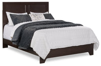 Yorkdale Panel Bed with Headboard & Frame, Made in Canada, Brown - Queen Size 