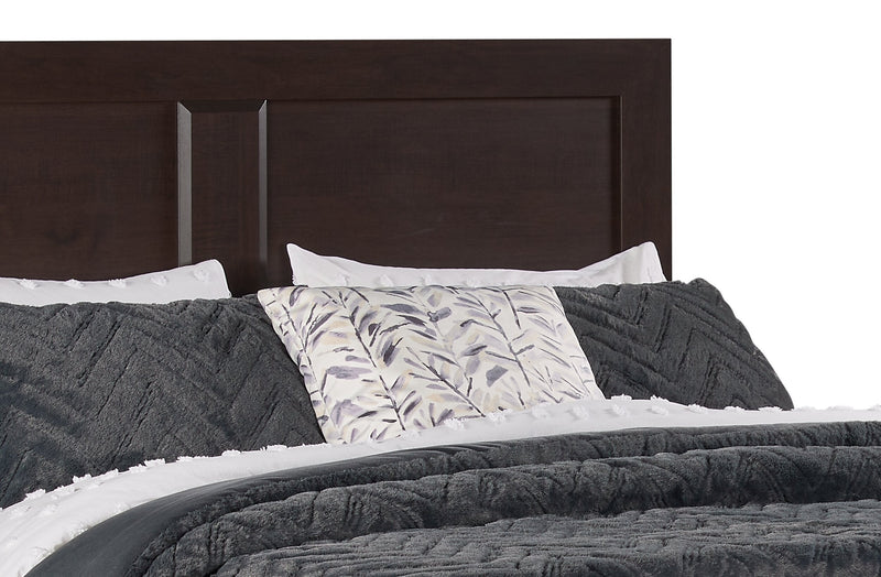 Yorkdale Panel Bed with Headboard & Frame, Made in Canada, Brown - Queen Size