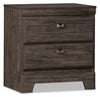 ["Yorkdale Bedside 2-Drawer Nightstand, 23.5\"W x 24.7\"H, Made in Canada - Grey"]