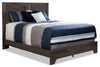 ["Yorkdale Panel Bed with Headboard & Frame, Made in Canada, Grey - Queen Size"]