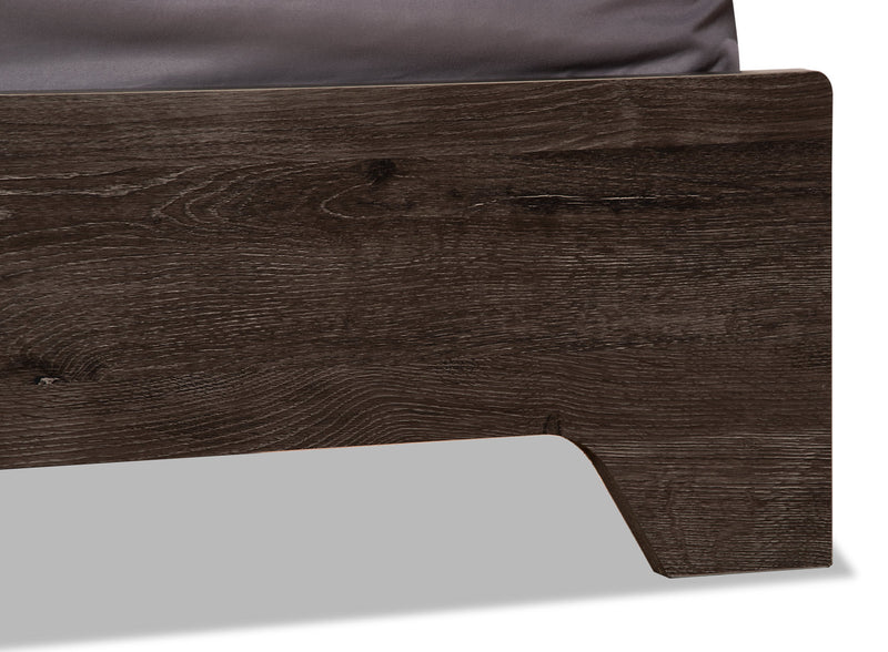 Yorkdale Panel Bed with Headboard & Frame, Made in Canada, Grey - Queen Size