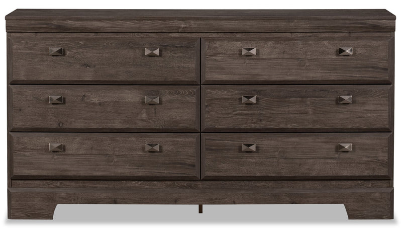 Yorkdale Bedroom 6-Drawer Dresser, 61.4\"W x 32.3\"H, Made in Canada - Grey