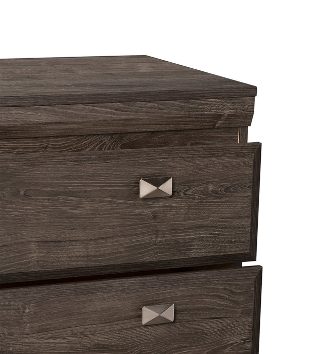 Yorkdale 6pc Bedroom Set with 12-Drawer Storage Bed, Dresser, Mirror & Nightstand, Grey - Queen Size