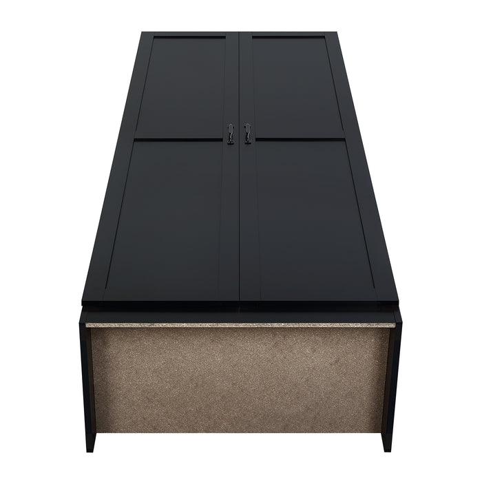 Manhattan Comfort Hopkins Modern Freestanding Storage Closet with 7 Shelves - Black