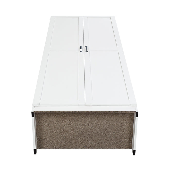 Manhattan Comfort Hopkins Modern Freestanding Storage Closet with 7 Shelves - White