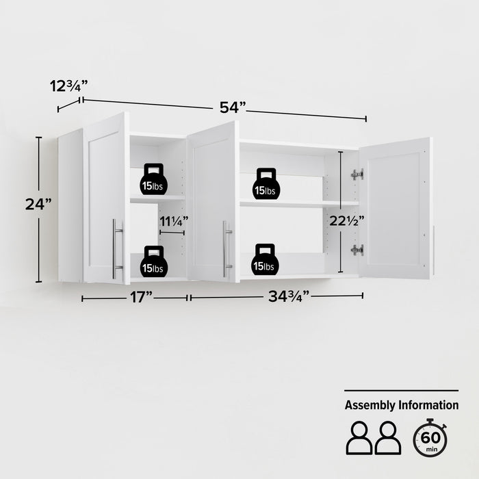 Prepac Elite 54\" Wall Storage Cabinet - White