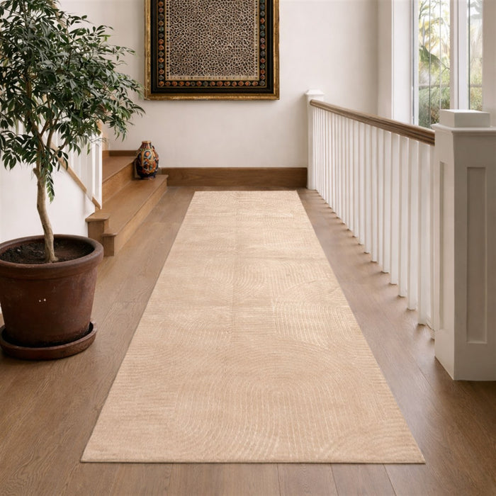 Elion Contemporary Beige Washable Rug 1'10\" x 6'0\" Indoor Area Rug