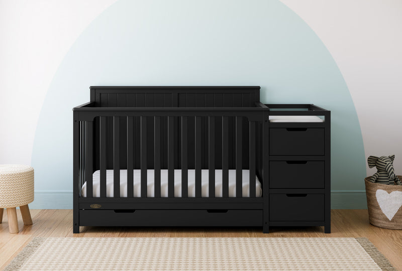 Graco Hadley 5-in-1 Convertible Crib and Changer with Drawer - Black