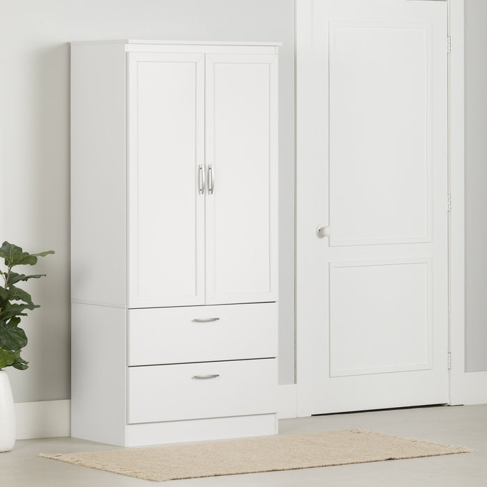 Acapella Wardrobe Armoire Pure White - South Shore Accent Cabinet