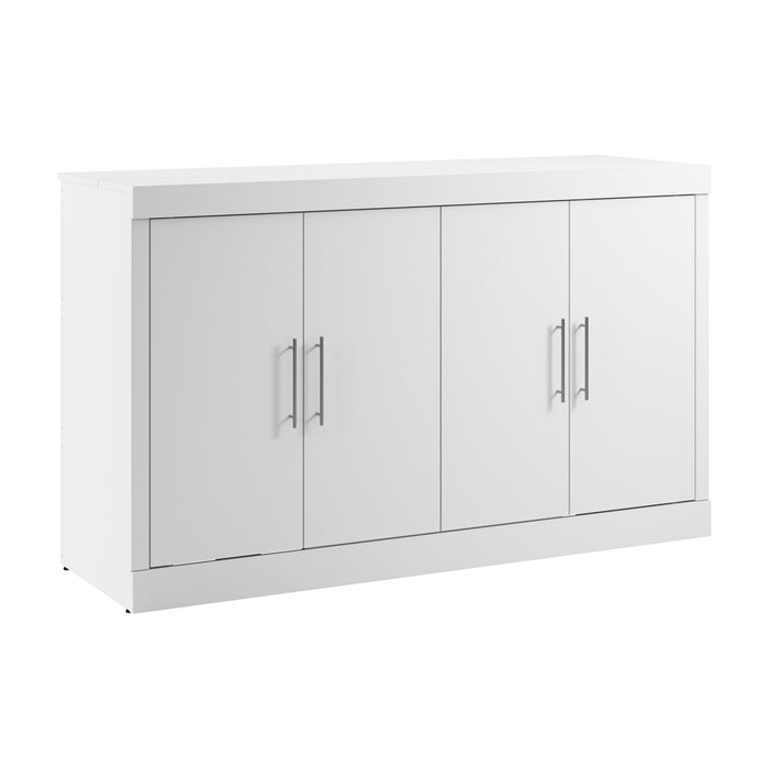 Bestar Pur 69 W Full Cabinet Bed with Mattress - White