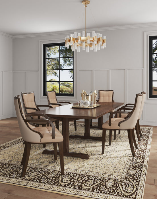 Fifth Avenue Traditional Wood Upholstered Dining Chair in Tan - Set of 2