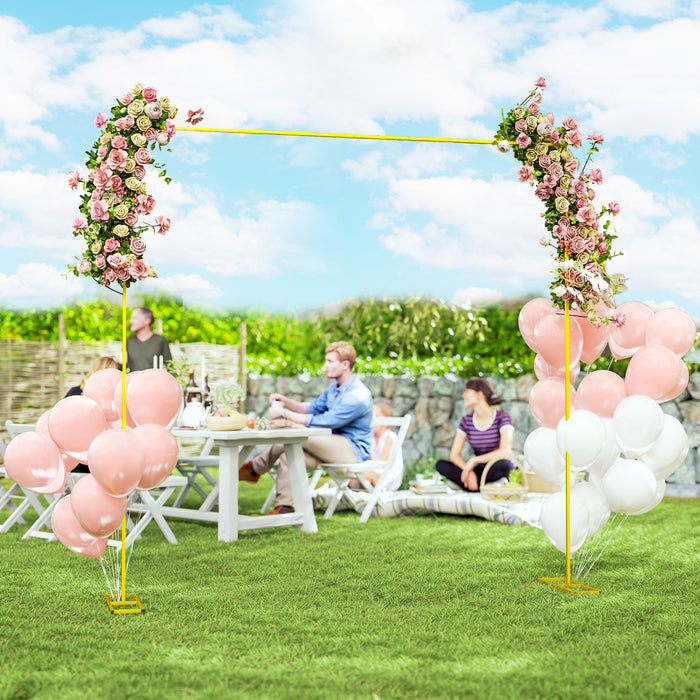 Outsunny Wedding Arch, Metal Arch Backdrop Stand For Birthday Party, Gold