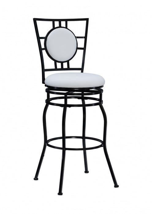 Townsend Faux Leather Adjustable Leg Bar Stool - Black