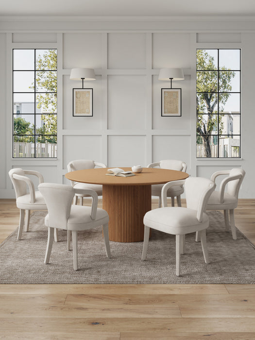 Hathaway and Palmer Modern Industry Chic 7-Piece Dining Set in Silver Lining and Natural Dining Room Set