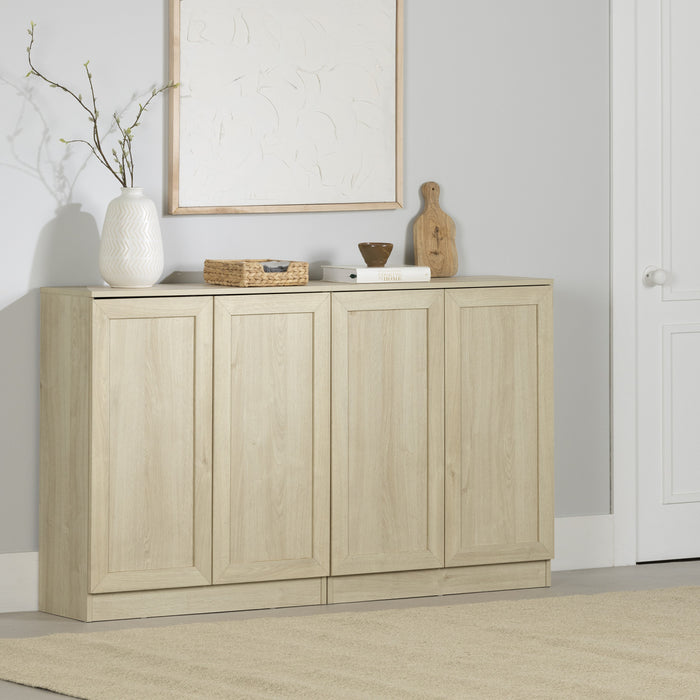 Arum Set Of 2 Sideboards With Shelves Bleached Oak - South Shore