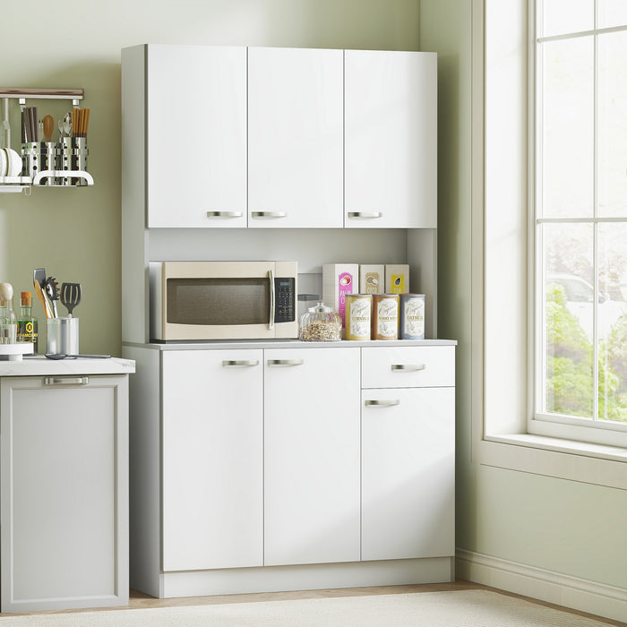 HOMCOM Modern Buffet with Hutch, Kitchen Cabinet with Storage Cupboard
