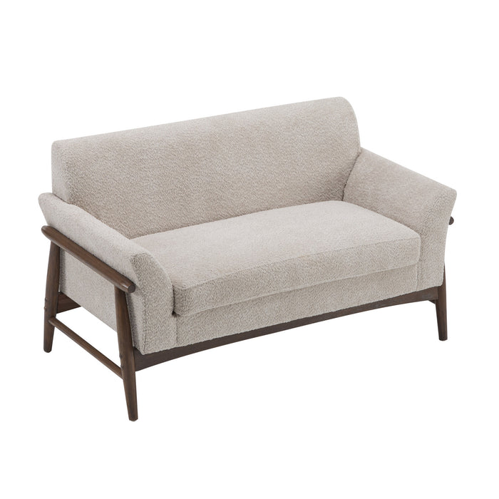 Harper Compact Seating Fabric Modern Loveseat,Almond