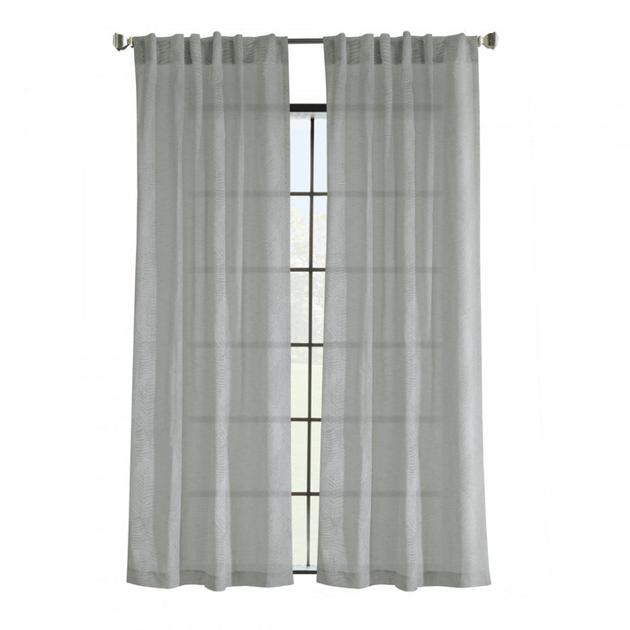 Habitat Trenton Grey Light Filtering Dual Header Curtain Panel - 52 x 84