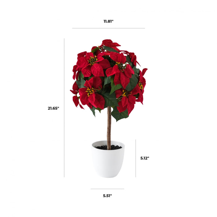 Tabletop Red 22\" Poinsettia Tree