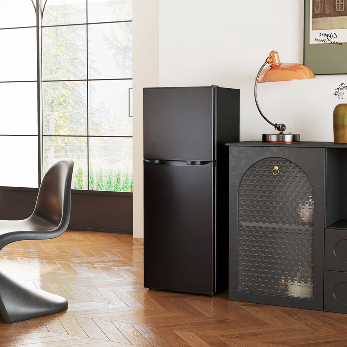 HOMCOM Mini Fridge with Freezer 4.6 Cu.Ft 2 Door Small Refrigerator Black