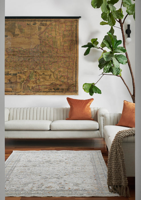 Margaux Traditional 7'10\" x 10'10\" Area Rug in Ivory Indoor Area Rug