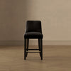 Beever Modern Chenille Wood Counter Stool in Black | Tabouret de comptoir moderne Beever en bois et chenille, coloris noir