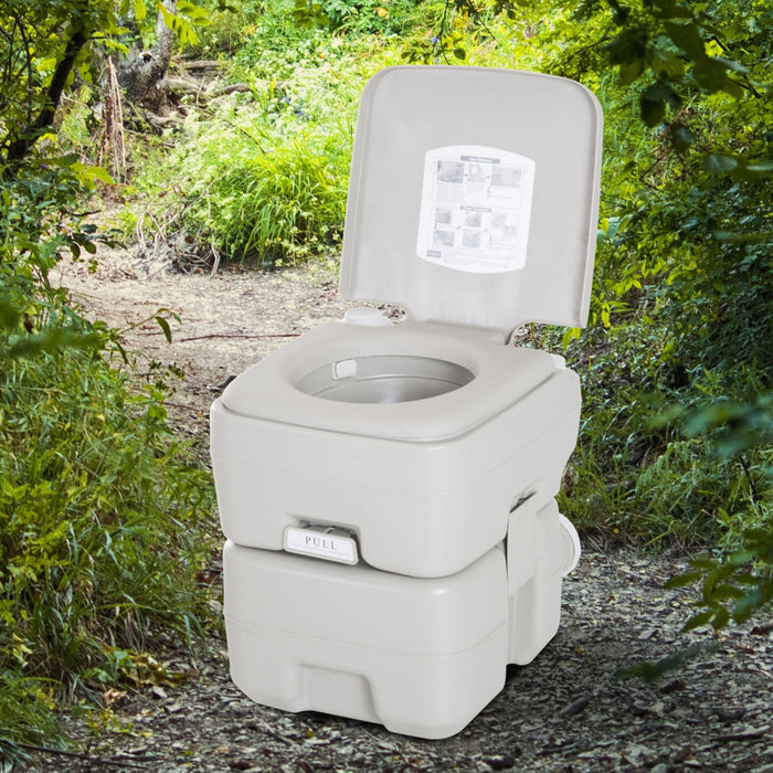 Homcom Outdoor Portable Travel Toilet Flushable Tank