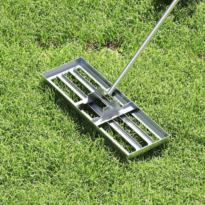 Costway Lawn Leveling Rake 30\" X 10\" Heavy Duty Level Lawn Tool For Garden Backyard/lawn Silver