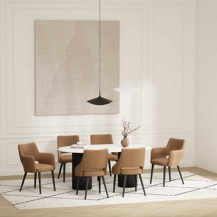 Tremont Modern 6-Piece Dining Chair Set in Saddle