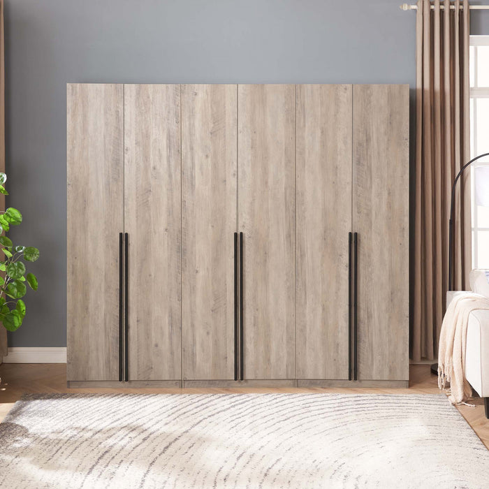 Lee Modern 32\" Wardrobe Closet in Rustic Gray - Set of 3 Armoire
