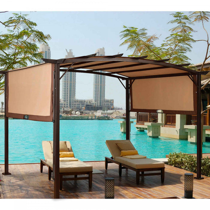 12' X 9' Pergola Kit Metal Frame Gazebo Canopy Cover Patio Shelter