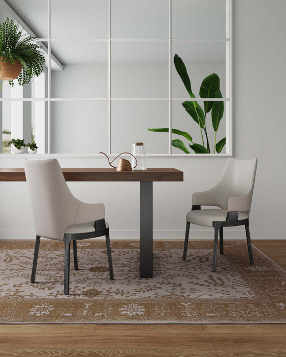 Kara Modern Wood Upholstered Dining Chair in Light Gray - Set of 2