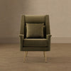 Vista Mid-Century Modern Metal Upholstered Lounge Chair in Forest Green | Fauteuil lounge Vista style mid-century moderne en metal et tissu, vert foret