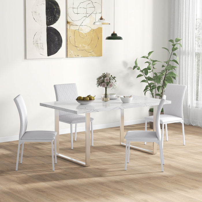 HOMCOM Dining Chairs Set of 4, Upholstered Faux Leather Accent Chairs