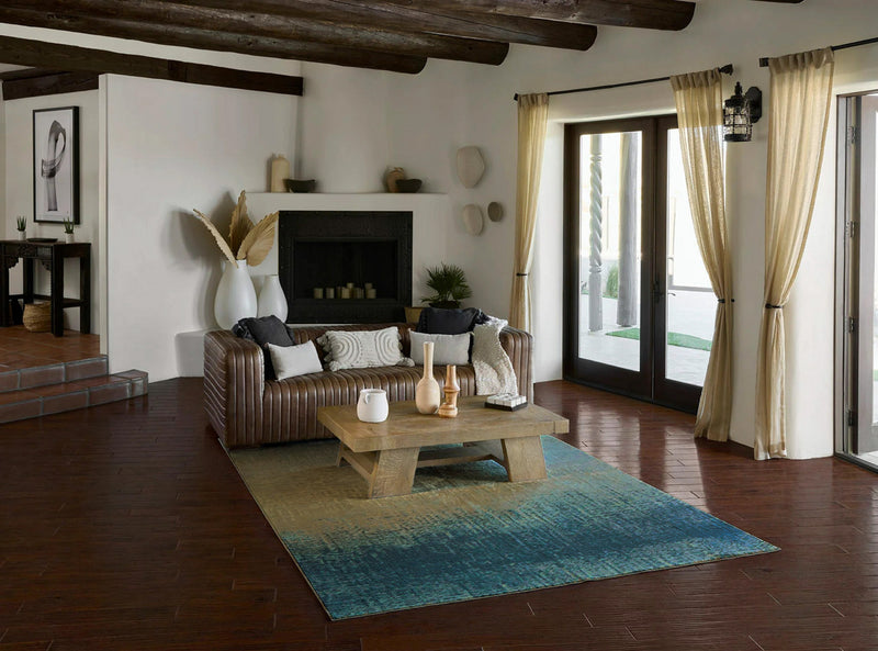 Sable Contemporary 5'1\" x 7'7\" Area Rug in Blue Indoor Area Rug