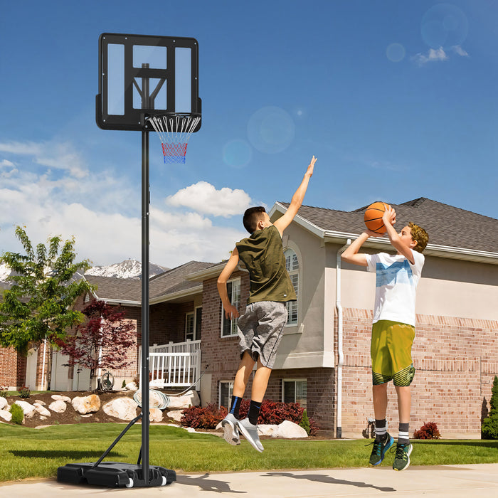 Soozier Portable Basketball Hoop, 5ft-10ft Height Adjustable With Wheels