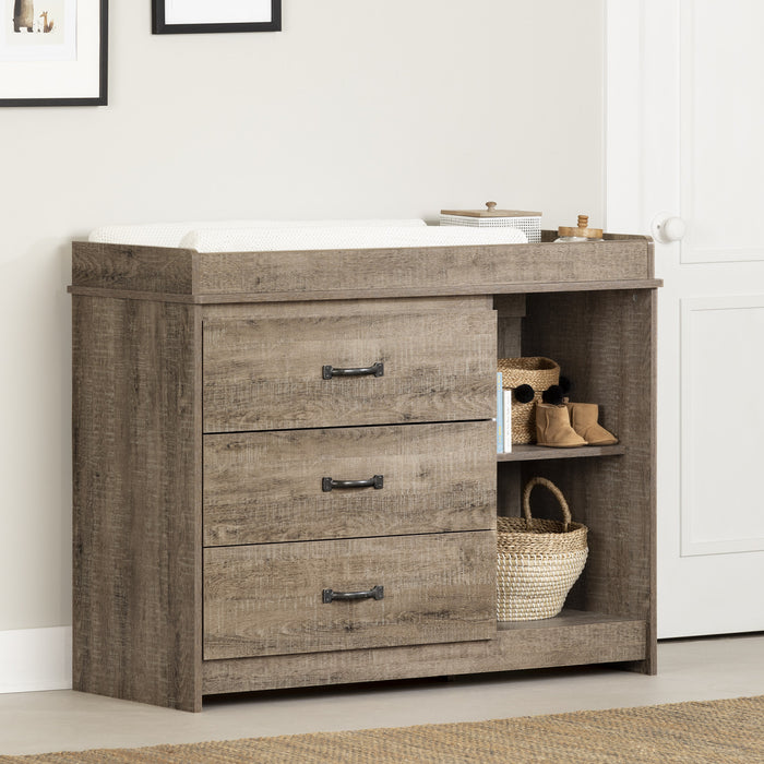 Tassio 3-drawer Changing Table - Weathered Oak 
