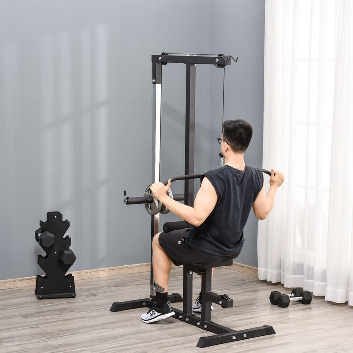 Soozier Exercise Pulldown Weight Machine With 3 Adjustable Cable Positions For Strengthening Many Muscle Groups Home Gym 42.1\" W X 47.2\" D X 74.8\" H