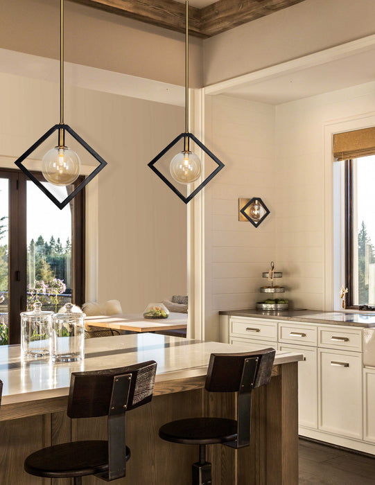 Dainolite Glasgow 1 Light Wall Sconce Matte Black/Vintage Bronze Finish Champagne Glass Lamp