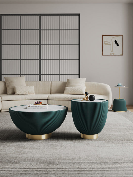 Anderson Modern 3-Piece Coffee Table & End Table Set in Green