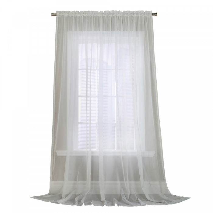 Habitat Voile White Rod Pocket Curtain Panel - 112 x 95
