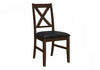 Dining Chair Set of 2 Dining Room Kitchen Brown Solid Wood Brown Leather-Look