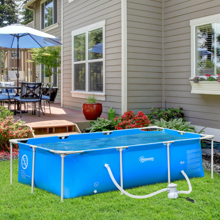 Outsunny 8.3’ X 5’ X 26” Frame Above Ground Swimming Pool Set, Blue