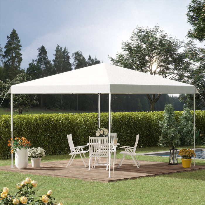 Outsunny 13' X 13' Pop Up Gazebo, Height Adjustable Party Tent, White