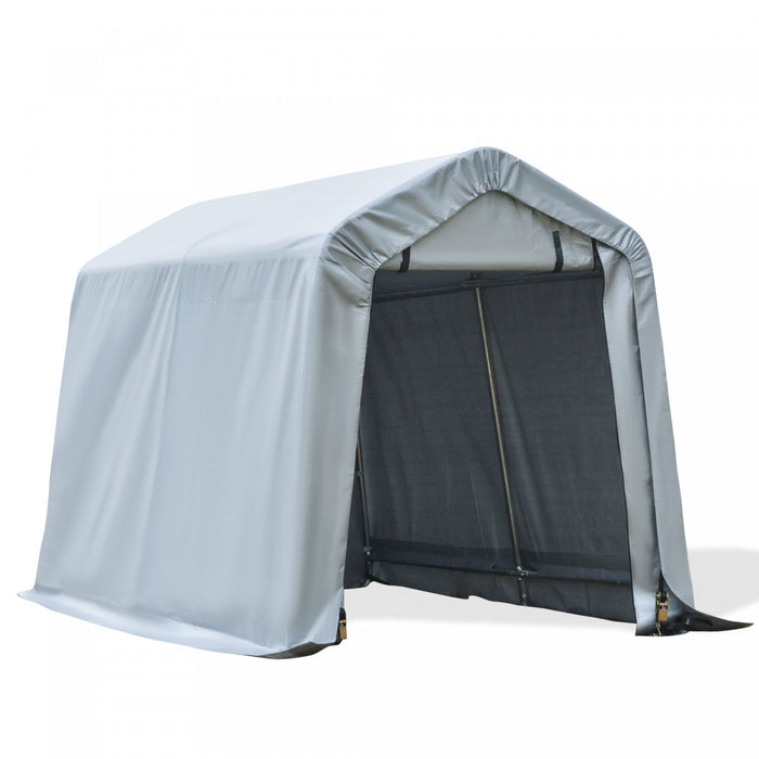 Outsunny 8'x6' Outdoor Storage Shelter With Roll Up And Zipper Door