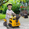 Aosom 3 In 1 Ride On Excavator Bulldozer Road Roller, No Power Pretend Play Construction With Music,|Aosom Voiture De Construction Pour Enfants 3 En 1, Rouleau Compresseur, Pelle, Bulldozer, Constructi