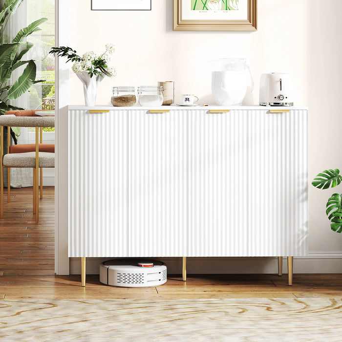 HOMCOM Sideboard Buffet Cabinet w/ Adjustable Shelves, White