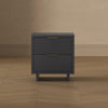 Elara Contemporary 18" Solid Wood Nightstand in Charcoal Gray (2-Drawer) | Table de nuit contemporaine Elara 18" en bois massif gris charbon (2 tiroirs)