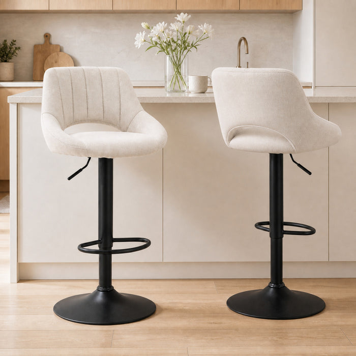 HOMCOM Bar Stools Set of 2 Swivel Adjustable Counter Height Barstools